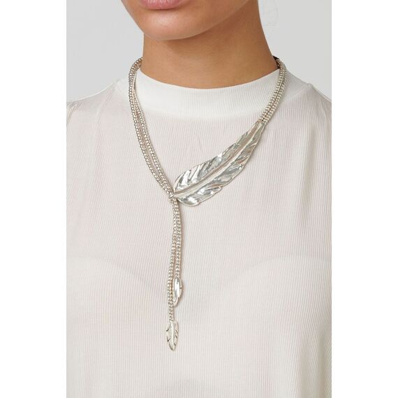 Женское колье галстук с серебром Оперение UNOde50 Feather, изображение 6