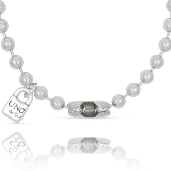 Серебряное колье из сферических бусин Снежинка UNOde50 Snowflake, изображение 3