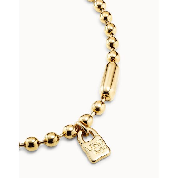 Золотое колье из сферических бусин Снежинка UNOde50 Snowflake, изображение 3