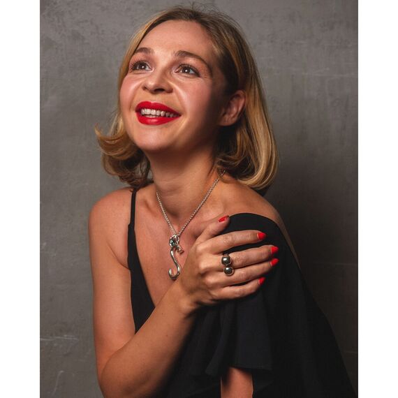 Серебряная подвеска на цепочку Буква A большая UNOde50, изображение 6