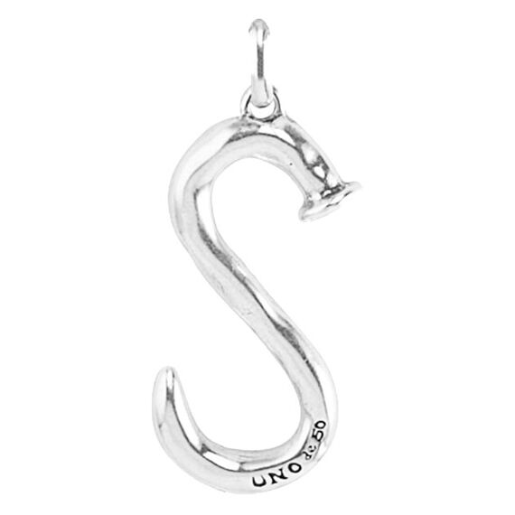 Серебряная подвеска на цепочку Буква S большая UNOde50