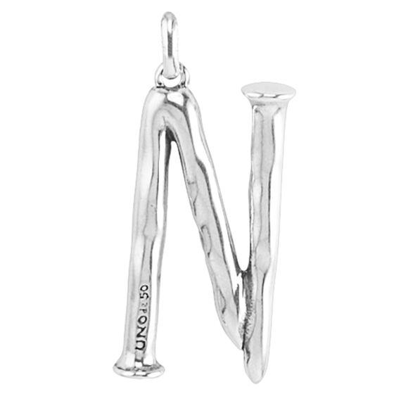 Серебряная подвеска на цепочку Буква N большая UNOde50