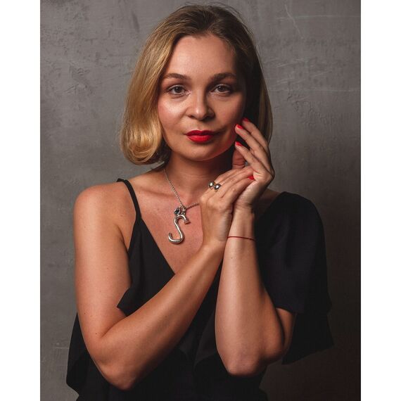 Серебряная подвеска на цепочку Буква С большая UNOde50, изображение 6