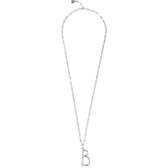 Серебряная подвеска на цепочку Буква B большая UNOde50, изображение 2