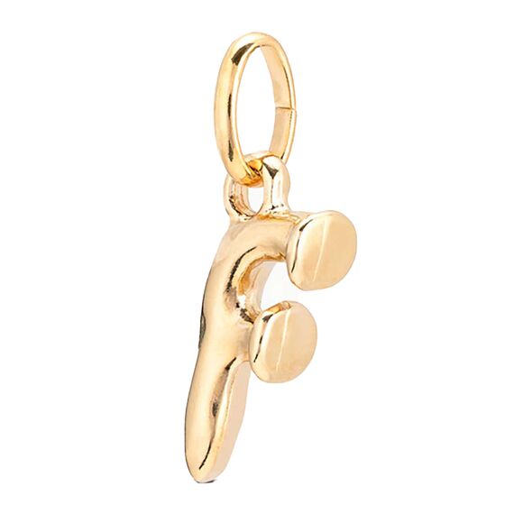 Золотая подвеска на цепочку Буква F малая UNOde50, изображение 2