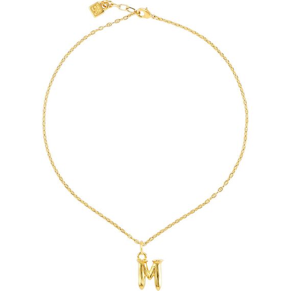 Золотая подвеска на цепочку Буква M малая UNOde50, изображение 3