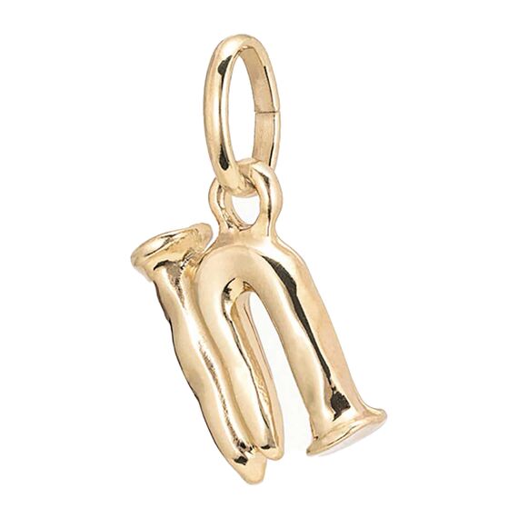 Золотая подвеска на цепочку Буква N малая UNOde50, изображение 2