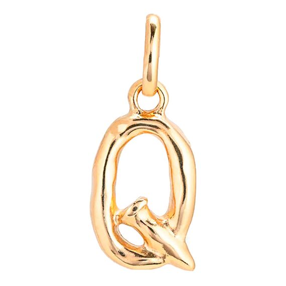 Золотая подвеска на цепочку Буква Q малая UNOde50