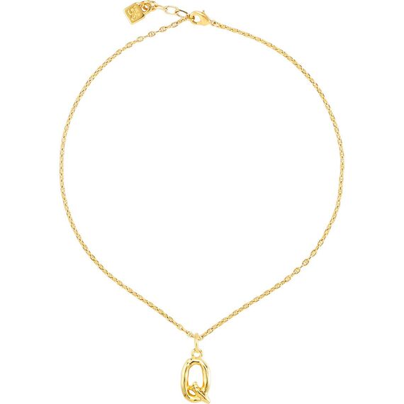 Золотая подвеска на цепочку Буква Q малая UNOde50, изображение 3