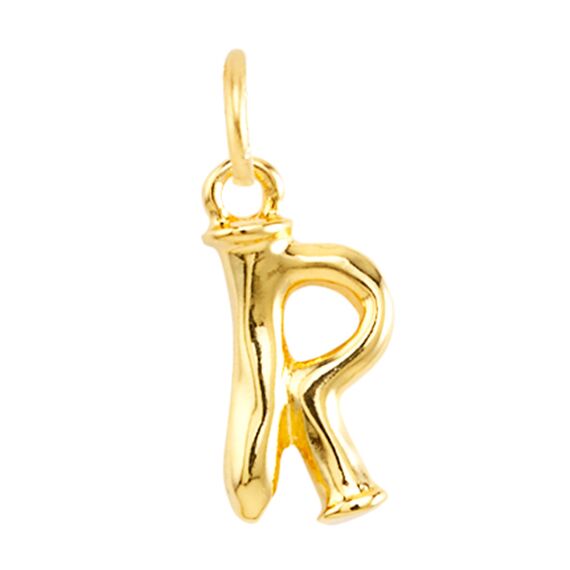 Золотая подвеска на цепочку Буква R малая UNOde50