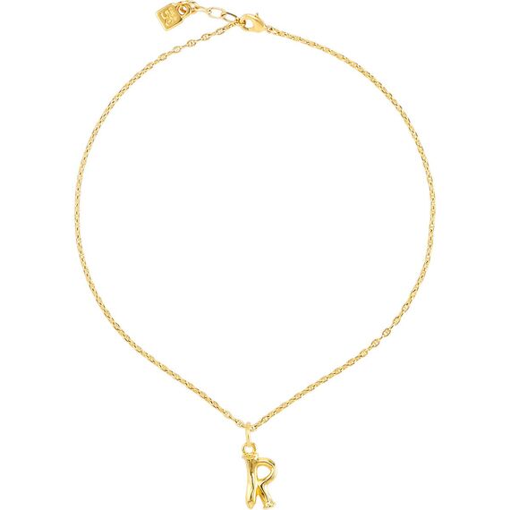 Золотая подвеска на цепочку Буква R малая UNOde50, изображение 3
