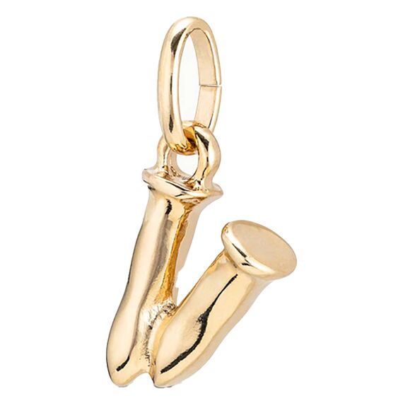 Золотая подвеска на цепочку Буква V малая UNOde50, изображение 2