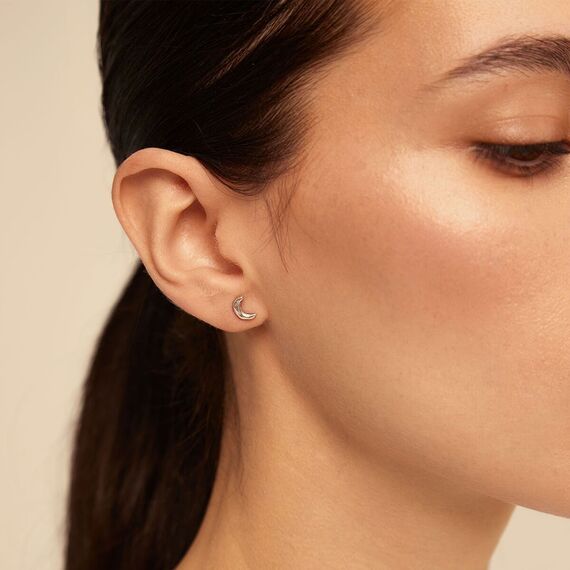 Серебряная моносерьга для пирсинга Лунный свет UNOde50 Light us up, изображение 3