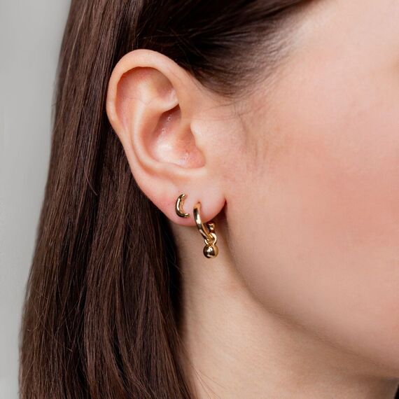 Золотая моносерьга для пирсинга Лунный свет UNOde50 Light us up, изображение 3