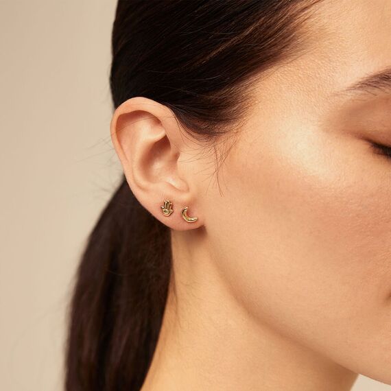 Золотая моносерьга для пирсинга Защитник UNOde50 Protect us, изображение 3