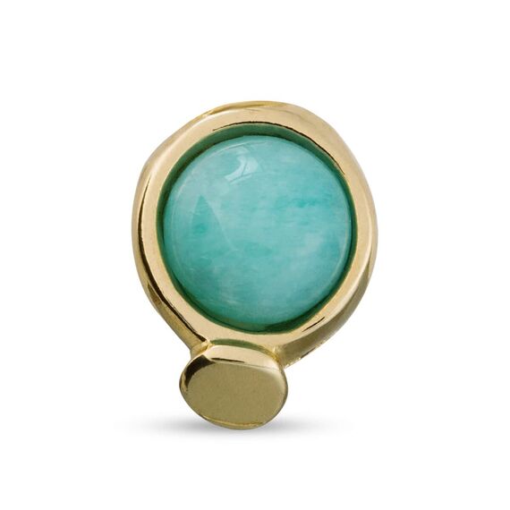 Золотые серьги для пирсинга с натуральным камнем Вот это да! UNOde50 wOw!