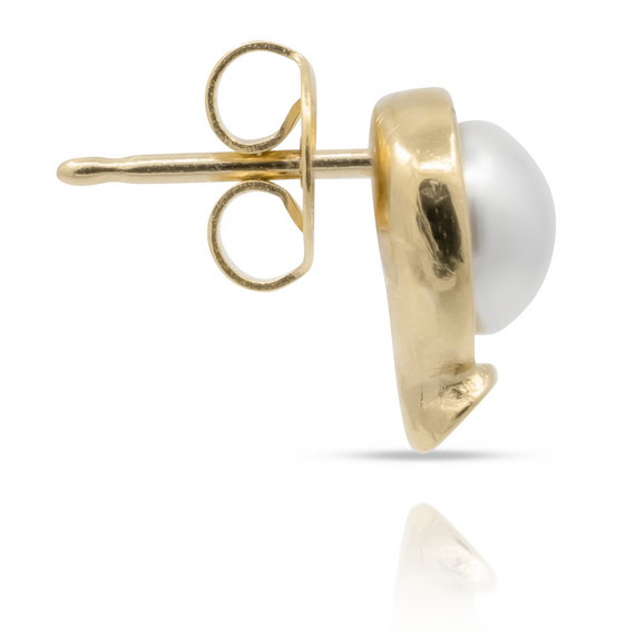 Золотая моносерьга для пирсинга с жемчугом Вот это да! UNOde50 wOw!, изображение 2