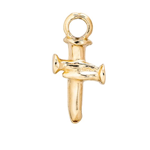 Золотая подвеска для пирсинга Крестик UNOde50 Take me to church, изображение 2