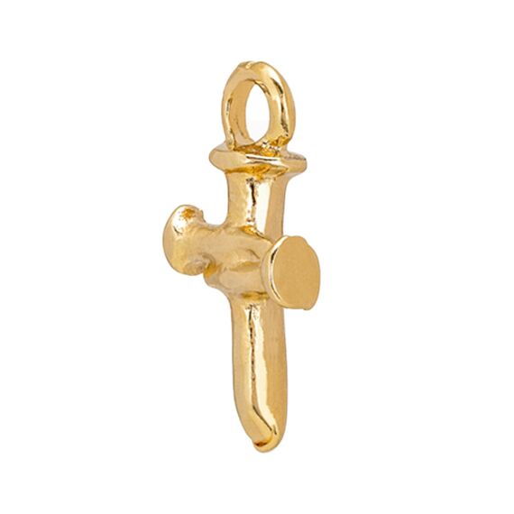 Золотая подвеска для пирсинга Крестик UNOde50 Take me to church, изображение 3