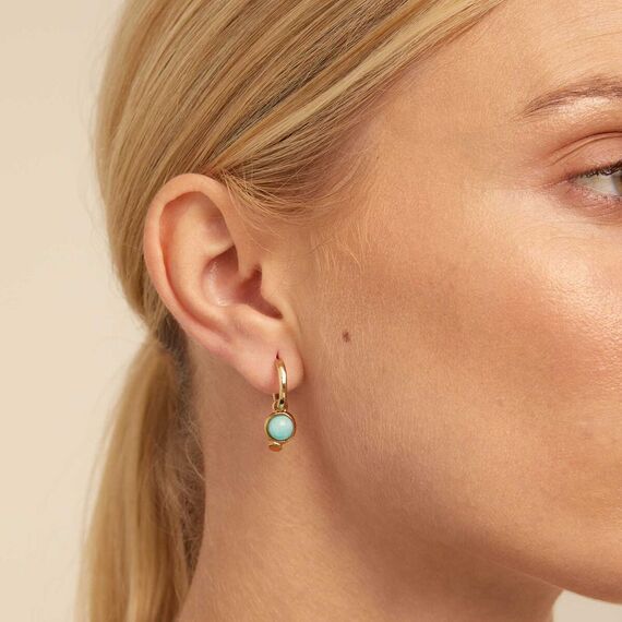 Золотая подвеска для пирсинга с натуральным камнем Вот это да! UNOde50 WoW!, изображение 5