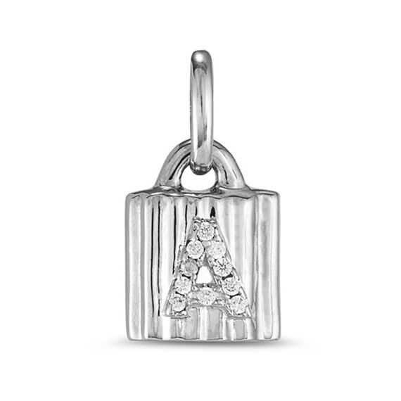 Серебряная подвеска Замок с буквой из кристаллов Сваровски UNOde50 Mypadlock А