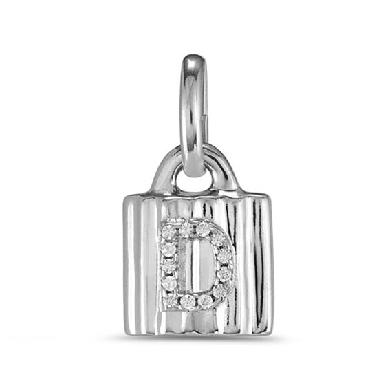 Серебряная подвеска Замок с буквой из кристаллов Сваровски UNOde50 Mypadlock D