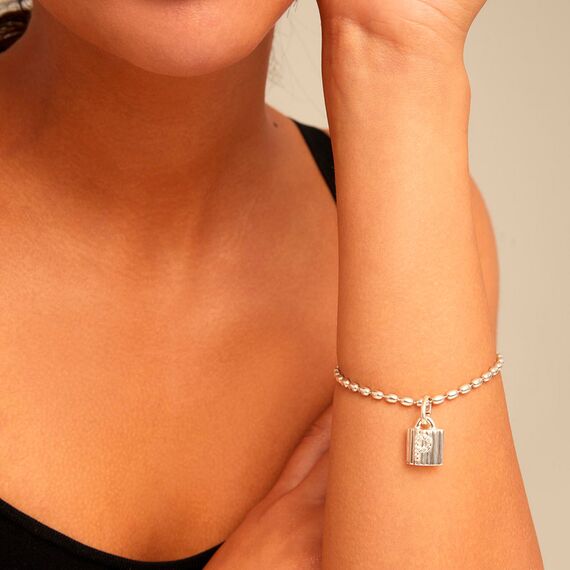 Серебряная подвеска Замок с буквой из кристаллов Сваровски UNOde50 Mypadlock S, изображение 3