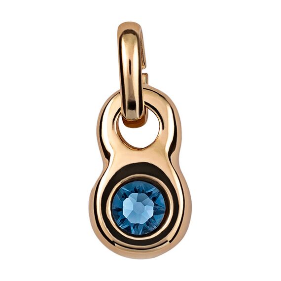 Золотая подвеска с кристаллом Сваровски UNOde50  La vie en bleu
