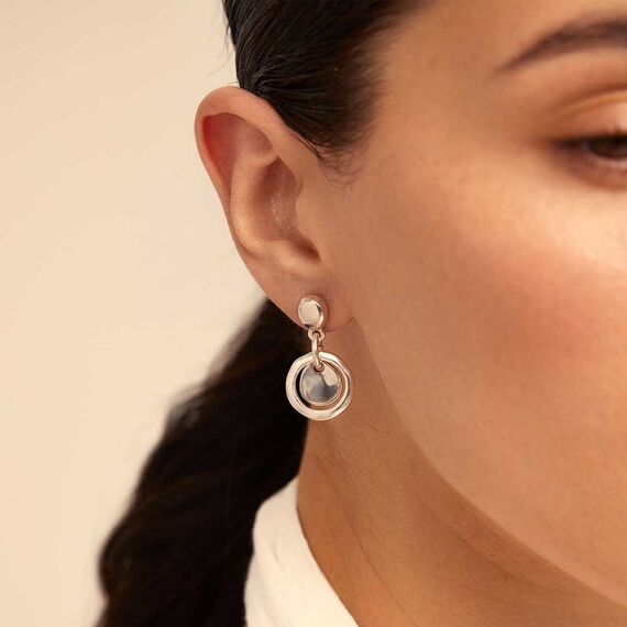 Серебряные серьги женские висячие Слой UNOde50 Flake, изображение 3