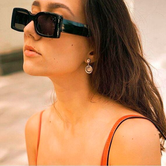 Серебряные серьги женские висячие Слой UNOde50 Flake, изображение 4