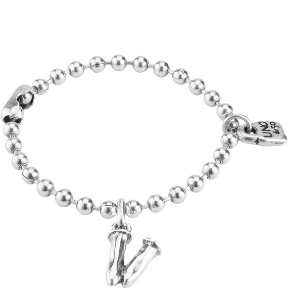 Серебряная подвеска на цепочку Буква V малая UNOde50, изображение 3