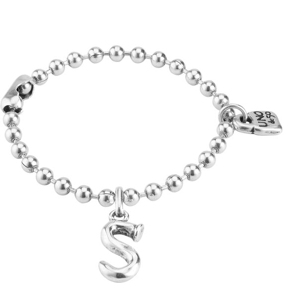 Серебряная подвеска на цепочку Буква S малая UNOde50, изображение 3