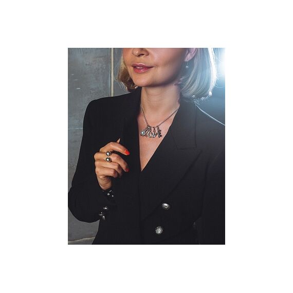 Серебряная подвеска на цепочку Буква A малая UNOde50, изображение 5