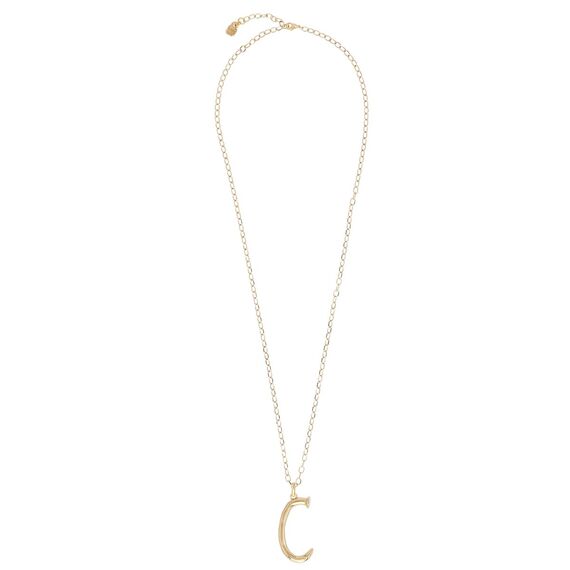 Золотая подвеска на цепочку Буква C большая UNOde50, изображение 2