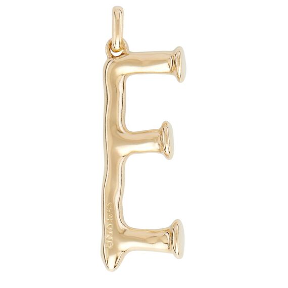 Золотая подвеска на цепочку Буква E большая UNOde50