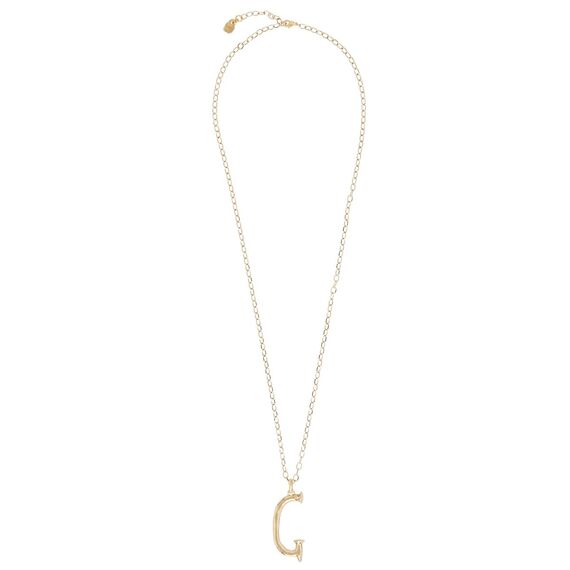 Золотая подвеска на цепочку Буква G большая UNOde50, изображение 2