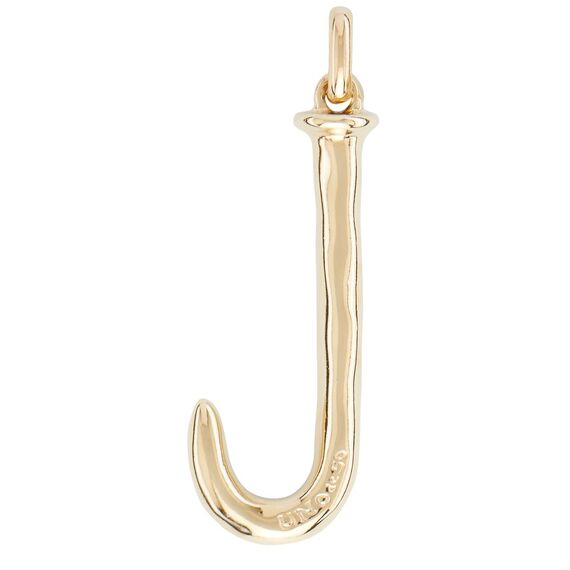 Золотая подвеска на цепочку Буква J большая UNOde50