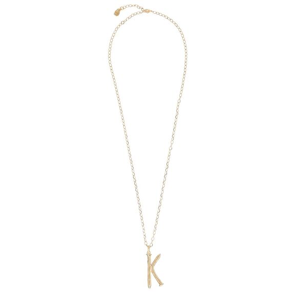 Золотая подвеска на цепочку Буква K большая UNOde50, изображение 2