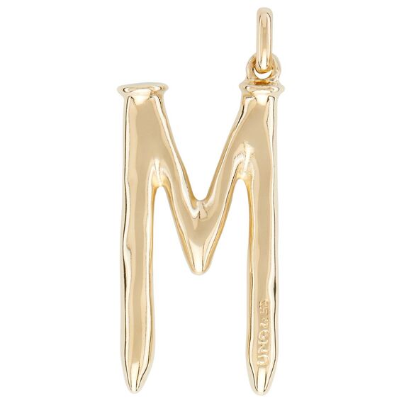 Золотая подвеска на цепочку Буква M большая UNOde50