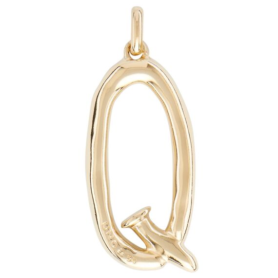 Золотая подвеска на цепочку Буква Q большая UNOde50