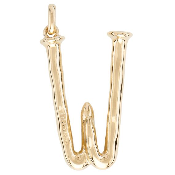 Золотая подвеска на цепочку Буква W большая UNOde50