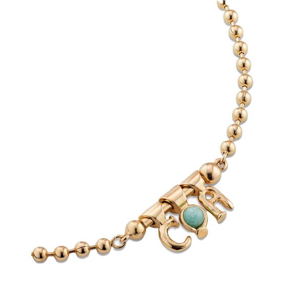 Золотая подвеска с натуральным камнем UNOde50 My Amazonite, изображение 3