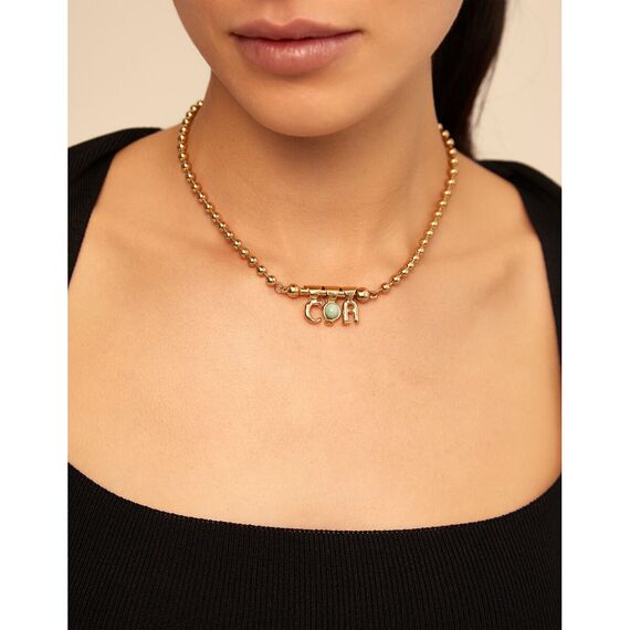 Золотая подвеска с натуральным камнем UNOde50 My Amazonite, изображение 4