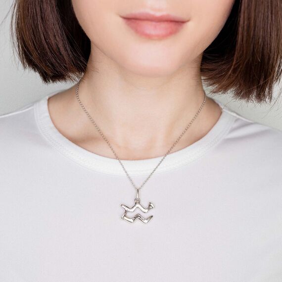 Серебряная подвеска знак зодиака Водолей UNOde50 Aquarius, изображение 3