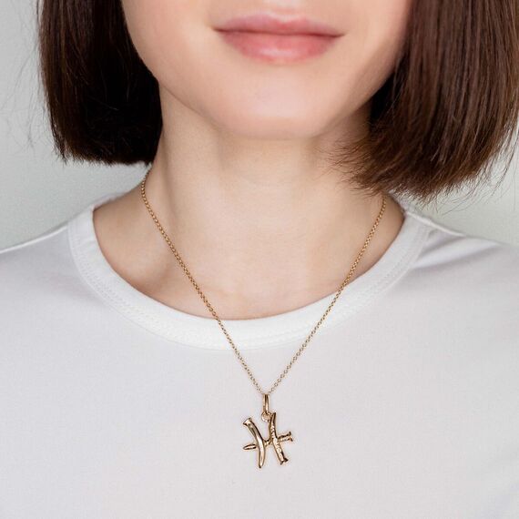 Золотая подвеска знак зодиака Рыбы UNOde50 Piscis, изображение 3