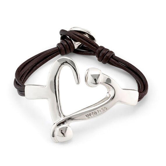 Кожаный браслет женский с серебром UNOde50 Love, Размер (мм): 155