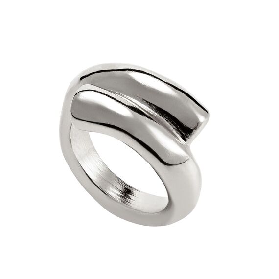 Серебряное кольцо женское в виде двух заполненных трубок UNOde50 Crossed legs, Размер (мм): 17,3-17,7, изображение 2