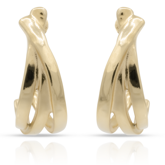 Золотые серьги женские крупные полукольца UNOde50