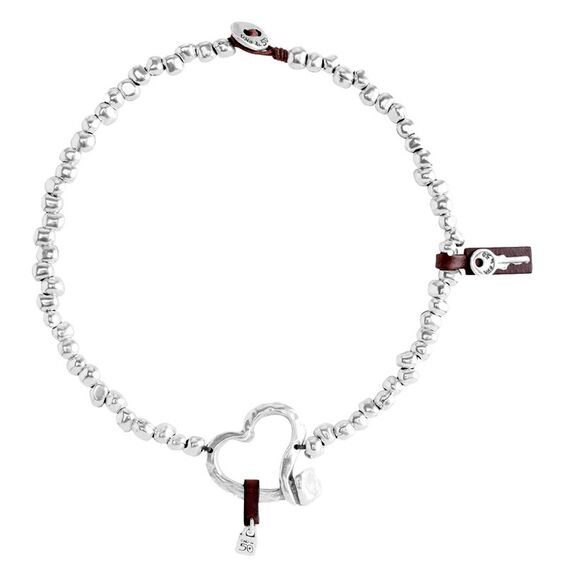 Серебряное ожерелье с сердцем в виде изогнутого гвоздя Искренность UNOde50 Heartfelt