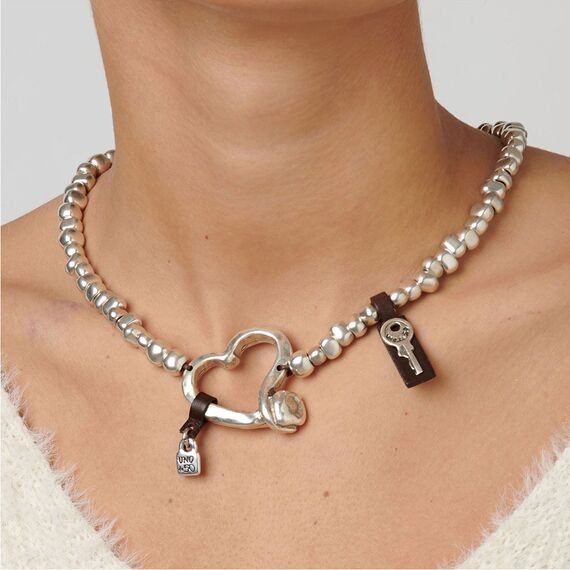 Серебряное ожерелье с сердцем в виде изогнутого гвоздя Искренность UNOde50 Heartfelt, изображение 5